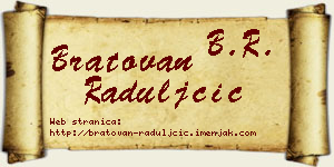 Bratovan Raduljčić vizit kartica